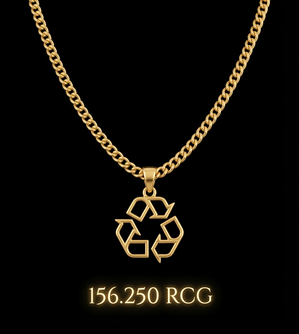 24K Gold Grumet Oca Chain with ReciGold Pendant